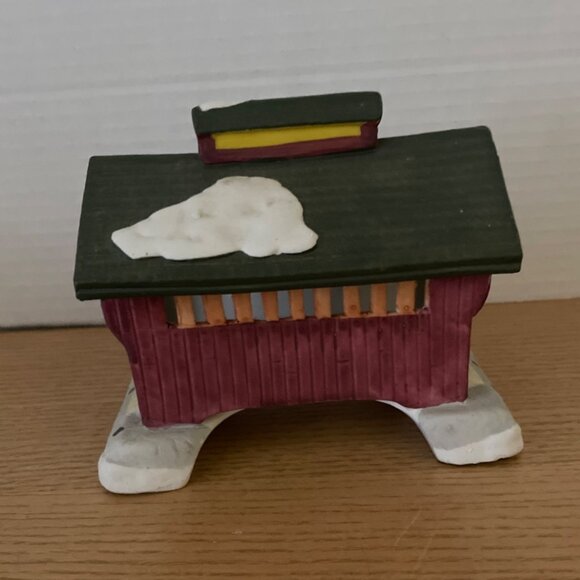 Vtg Lemax Oak Ridge Covered Bridge Christmas Village Hand-Painted Porcelain 1992 - Picture 5 of 11